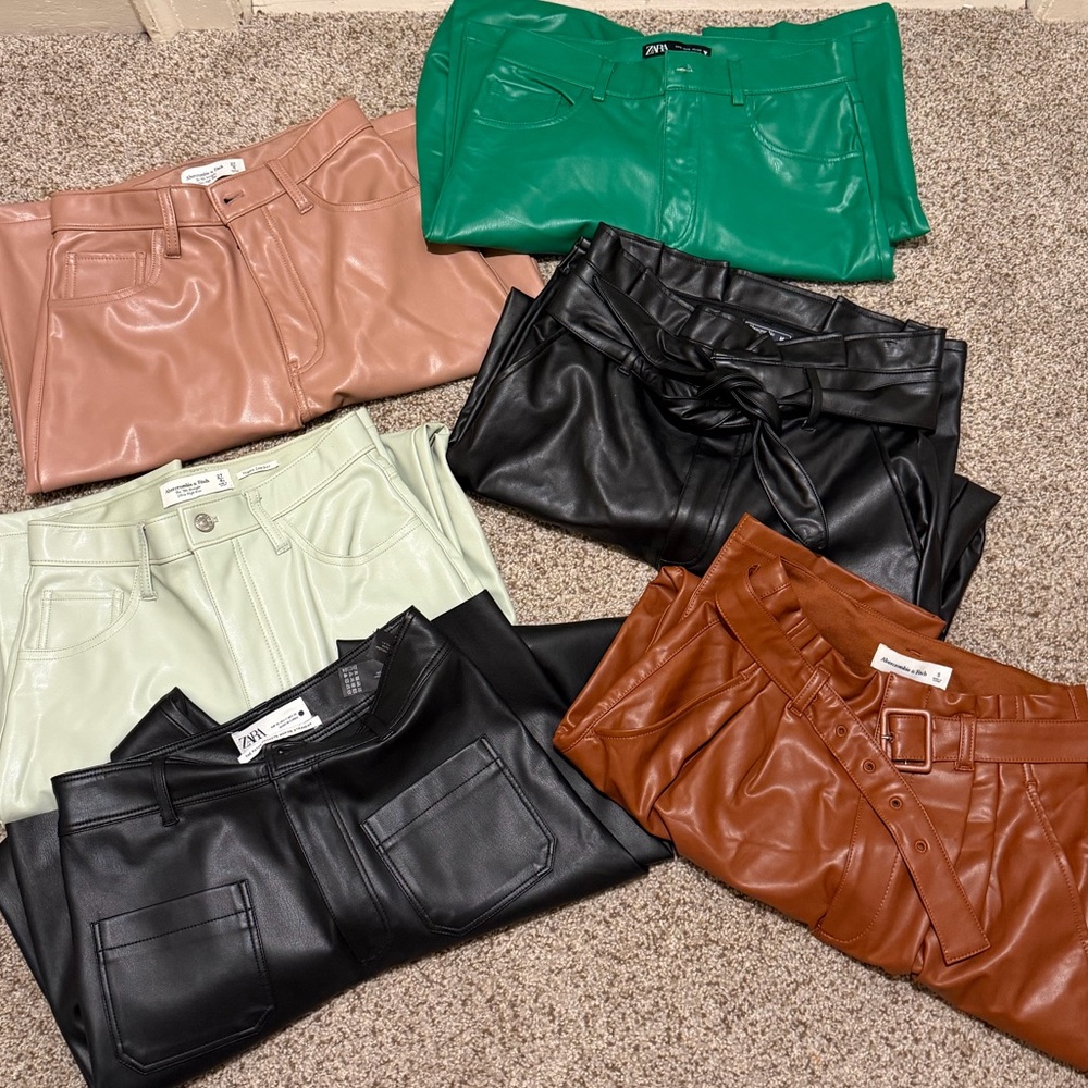 A&F faux leather pants bundle